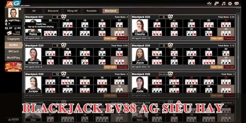 Blackjack EV88 - Game Bài Thú Vị, Hấp Dẫn Nhất 2025 4 Đánh blackjack EV88 siêu hay trên AG