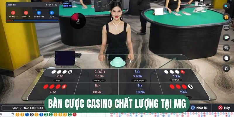 MG Casino - Sảnh Giải Trí Tín Đồ Cá Cược Không Thể Bỏ Qua 4 Bàn cược casino chất lượng tại MG